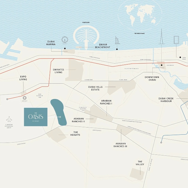 The Oasis by Emaar Location